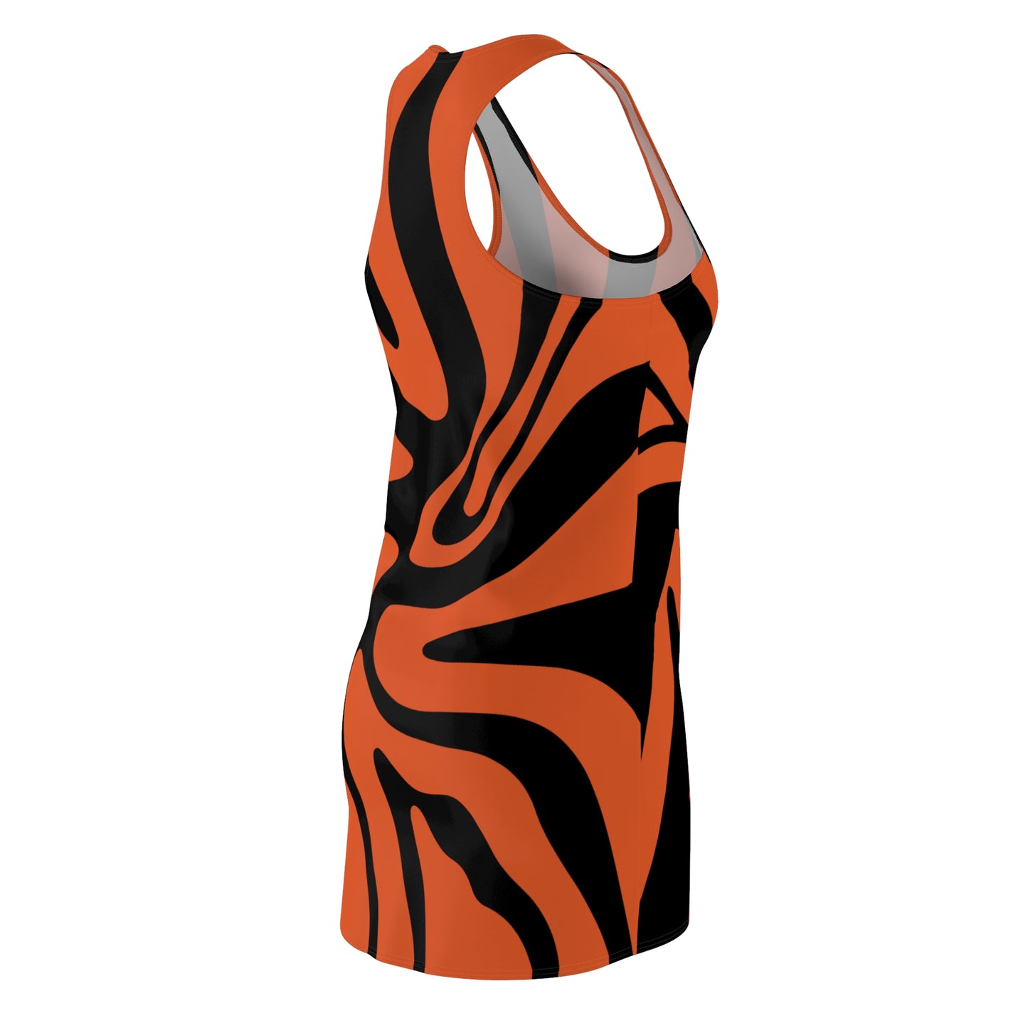 Schwarz Damen Kleid Swirl Muster Racerback Sommer Bohemian Beach