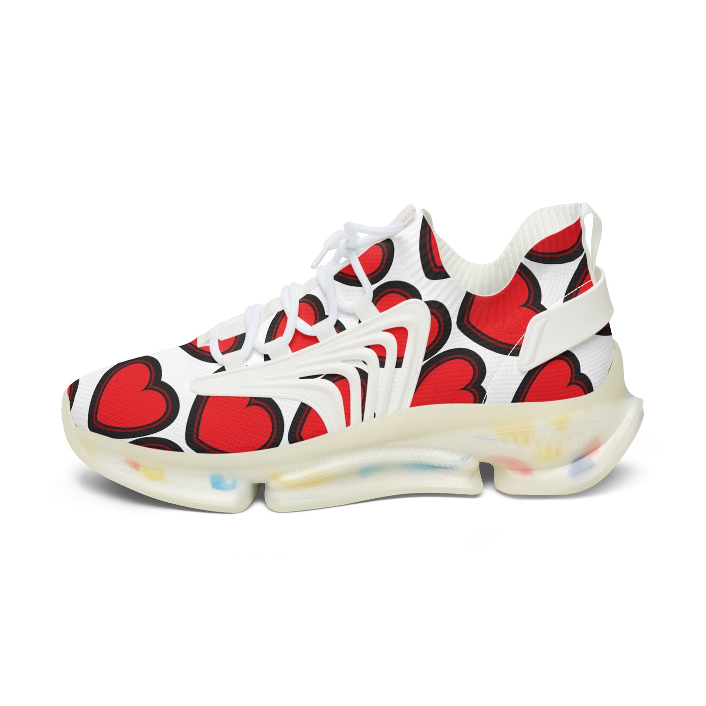 Damen Sneaker mit Herzmuster – Stylische Sportschuhe