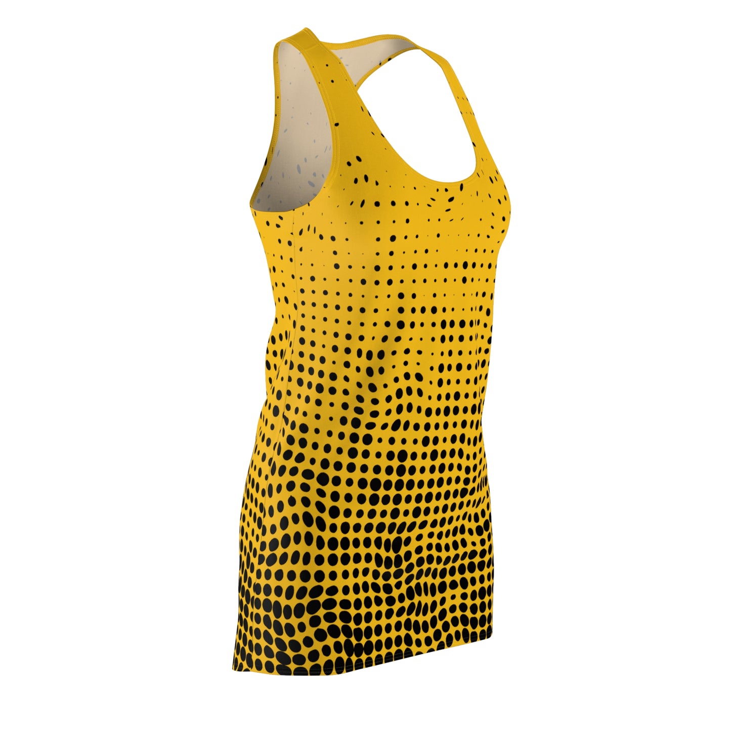Punkte Gradient Racerback Kleid – Schwarz Gelb Sommerkleid