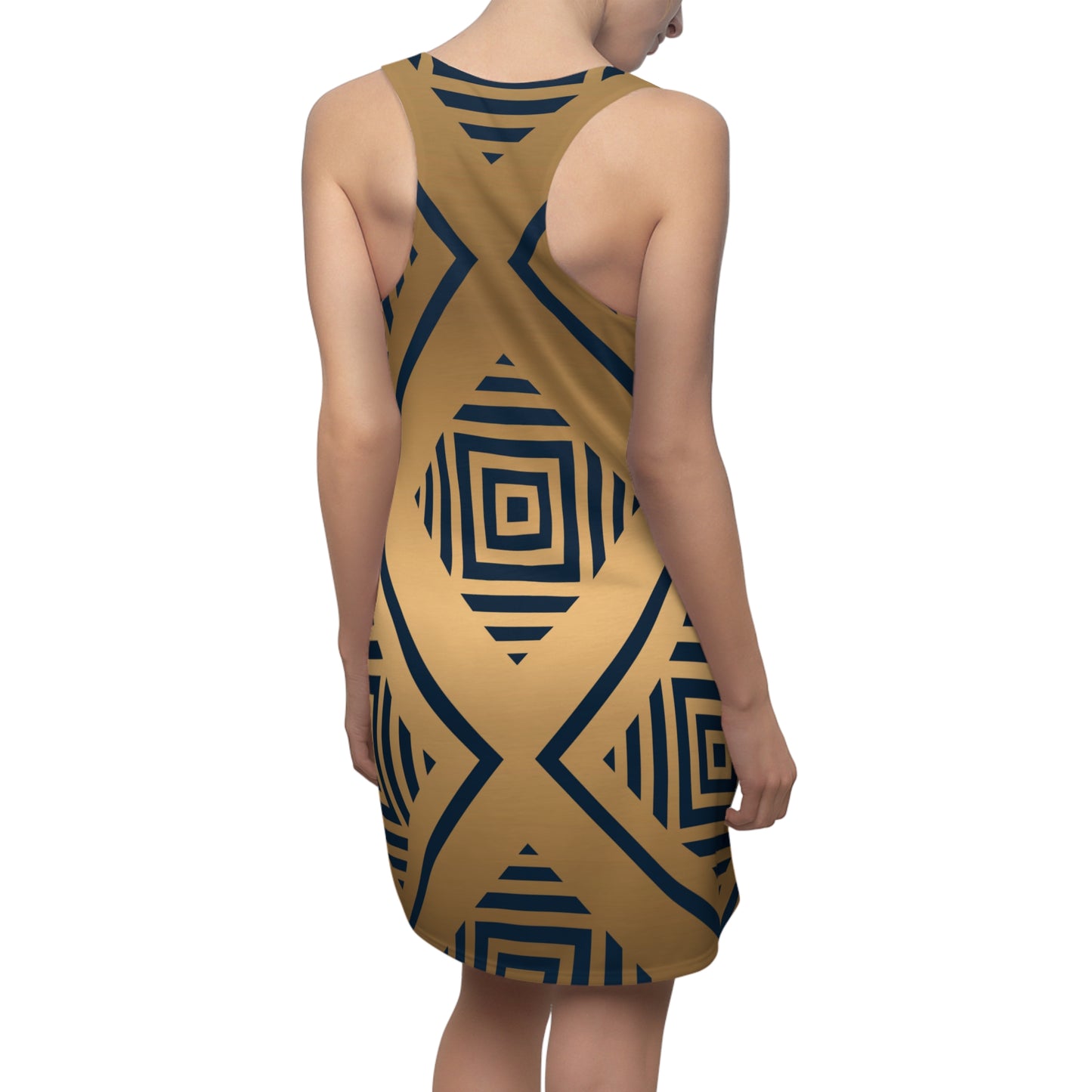 Abstract Tribal Racerback Kleid | Geometrisches Retro Design
