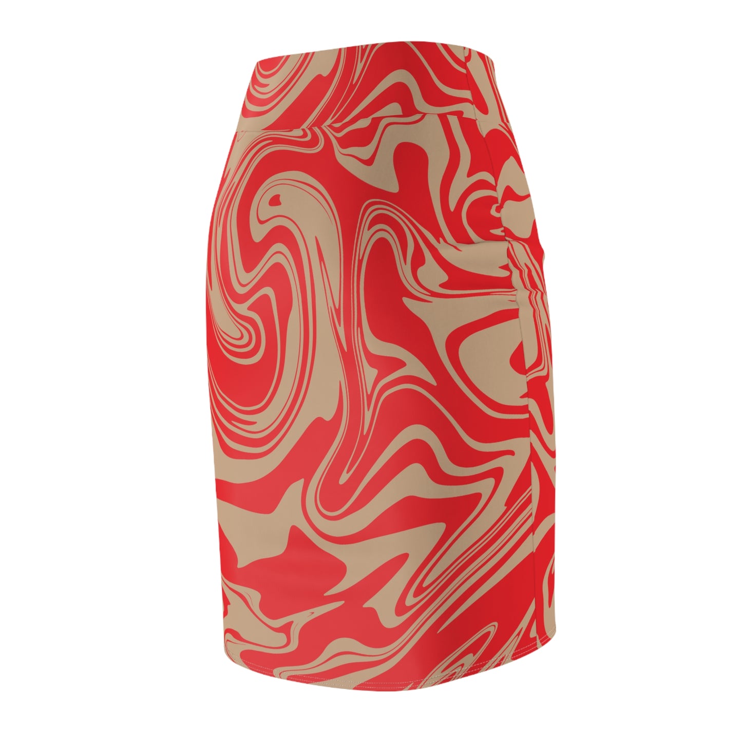 Damen Rock Marmor Print Bleistift Elegant Business Casual