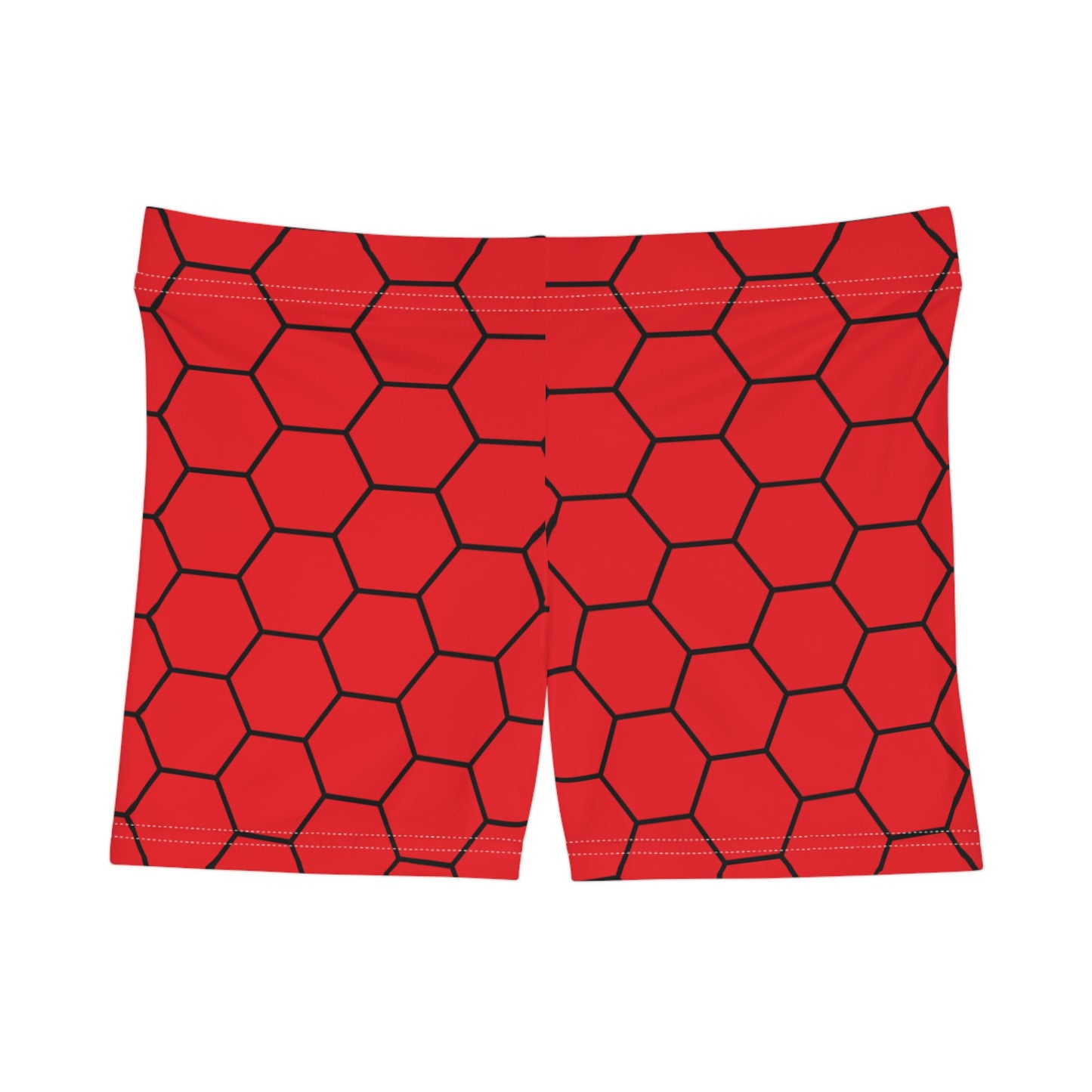 Damen Shorts Wabenmuster Stilvoll Activewear Sommer Freizeit rot