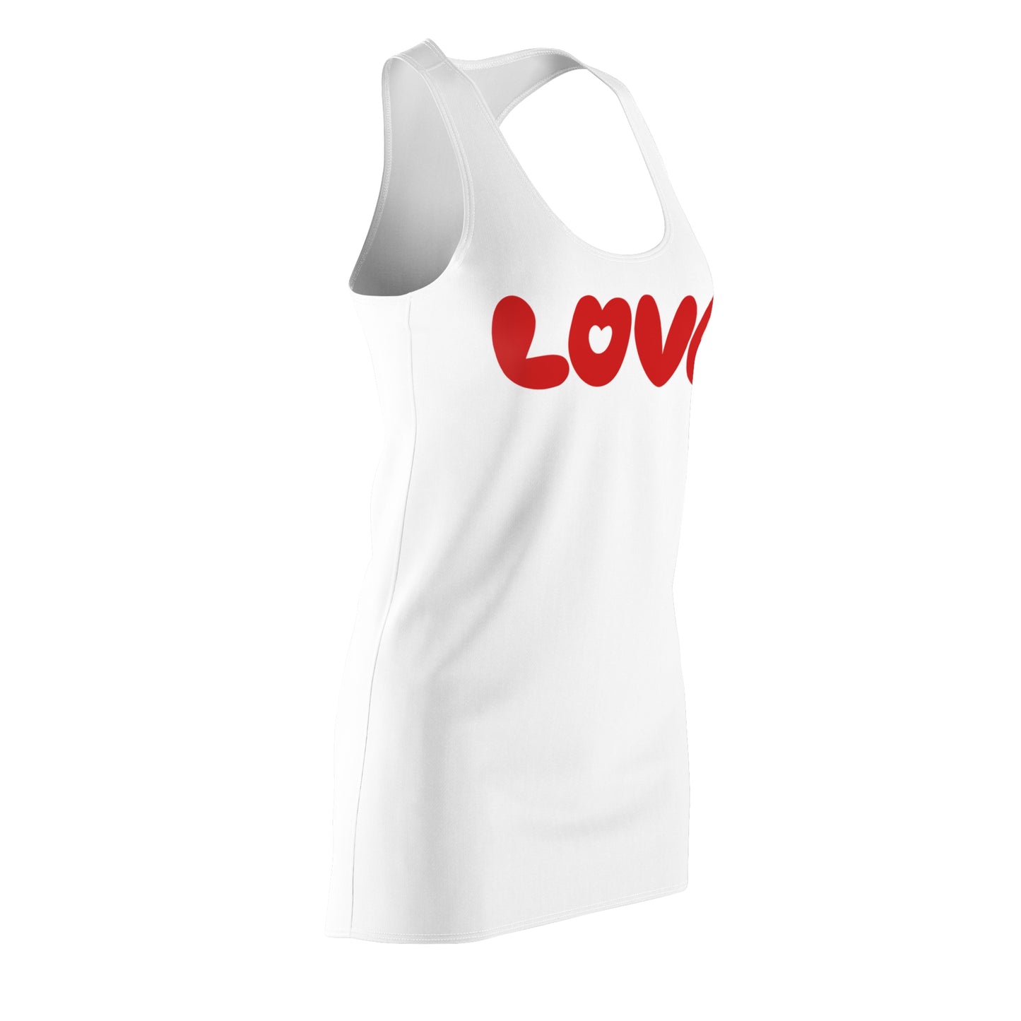 Love Racerback Kleid – Weiß Rot Schriftzug Kleid