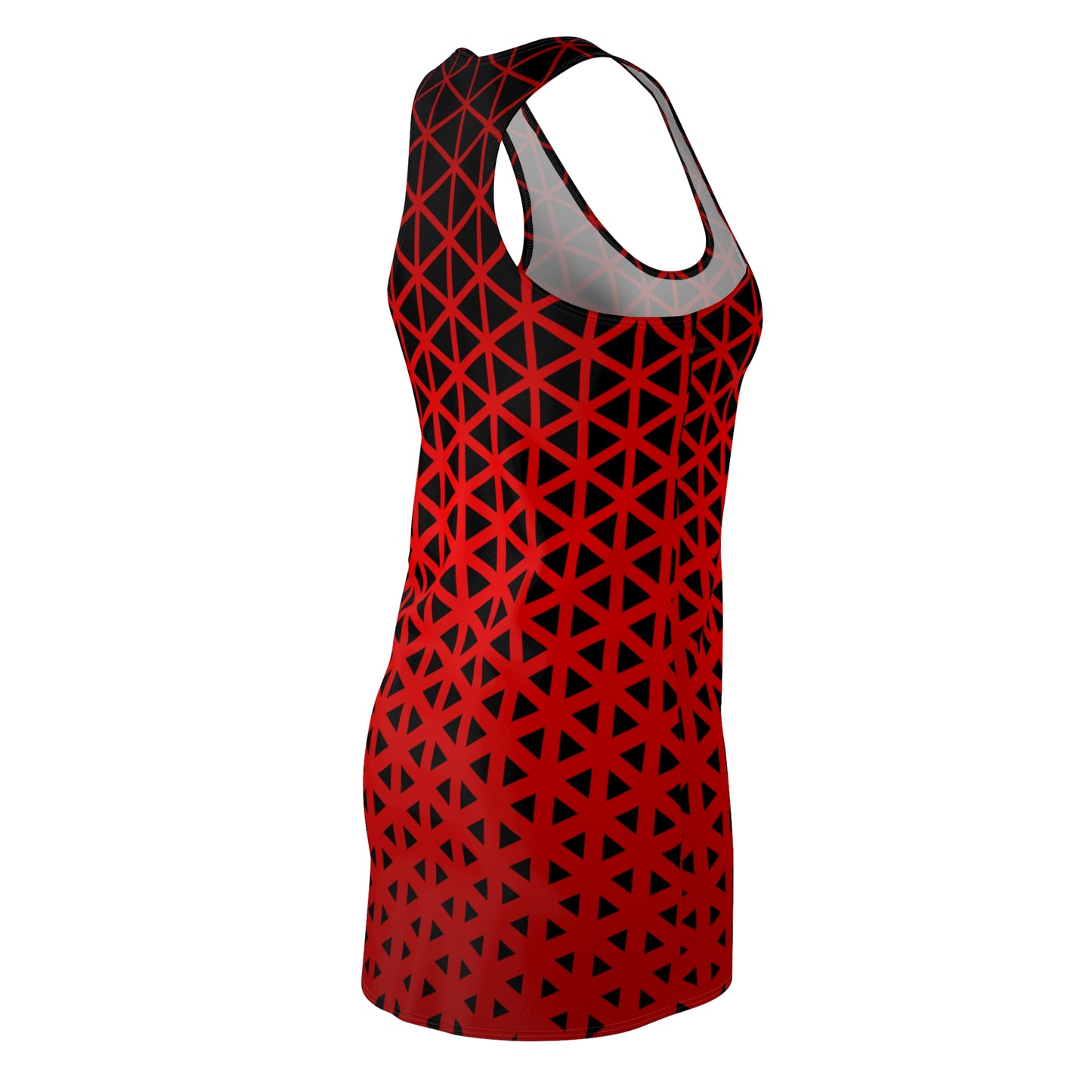 Racerback Damen Kleid Rot Modernes Muster Ärmellos Sommerlook