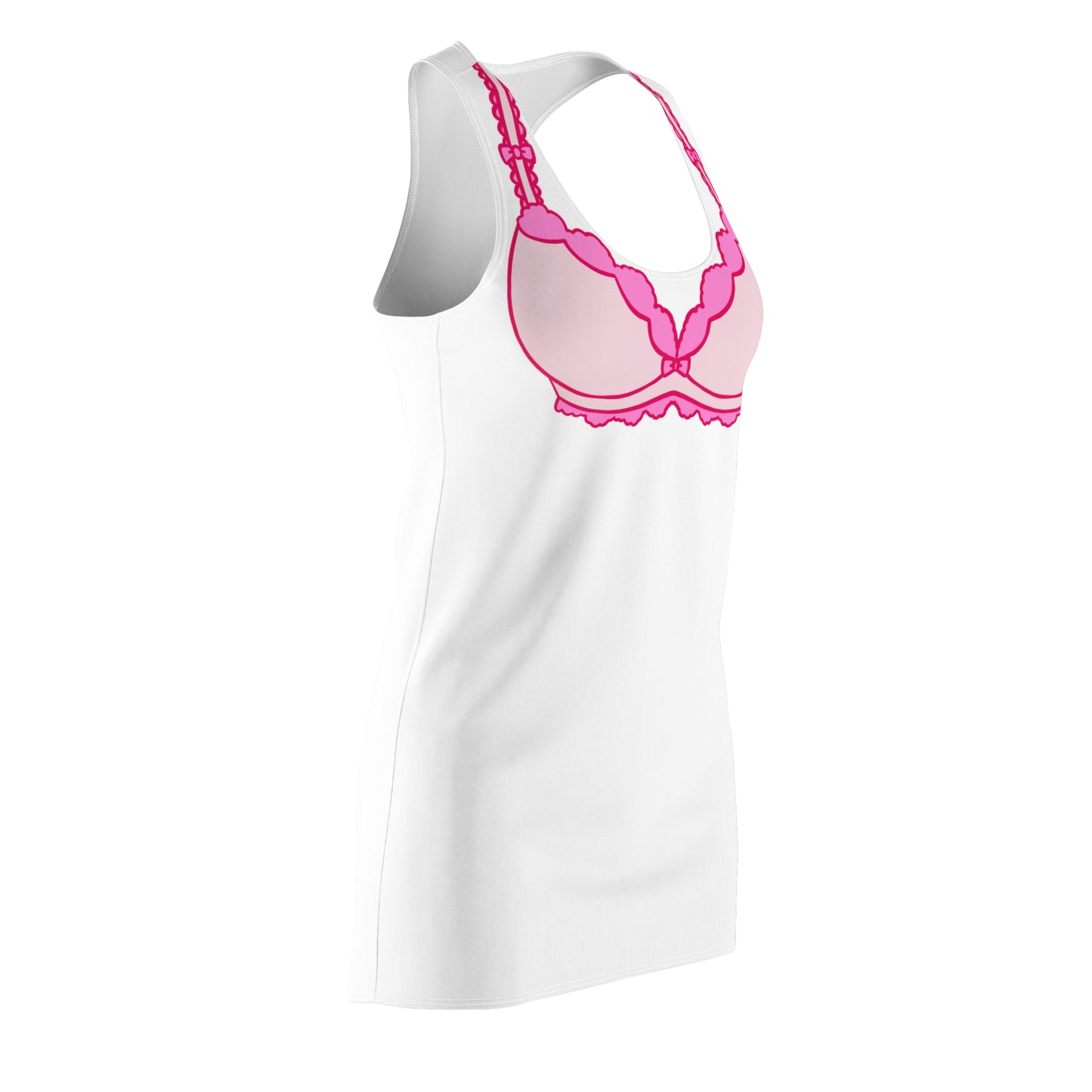 Racerback Kleid mit BH-Print – Weißes Damen Sommerkleid, Sexy Freizeitlook