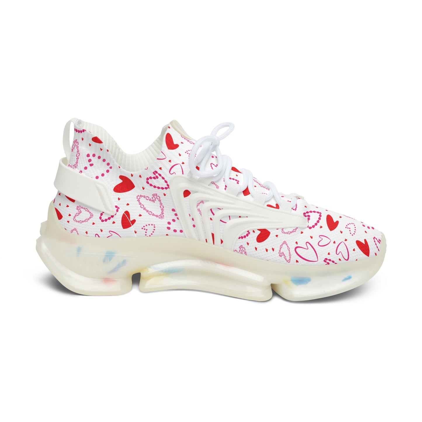 Damen Sneaker mit Herzmuster – Stylische Sportschuhe