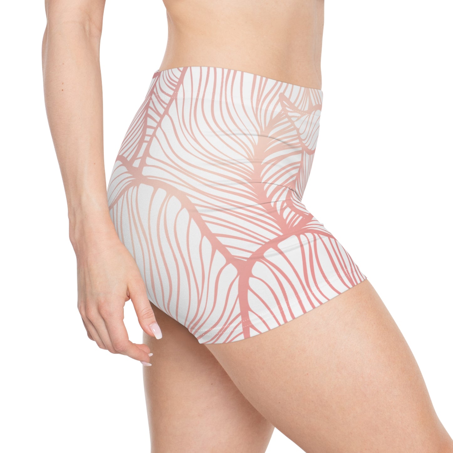 Damen Shorts Tropisches Blatt Print Strand Sport Freizeit