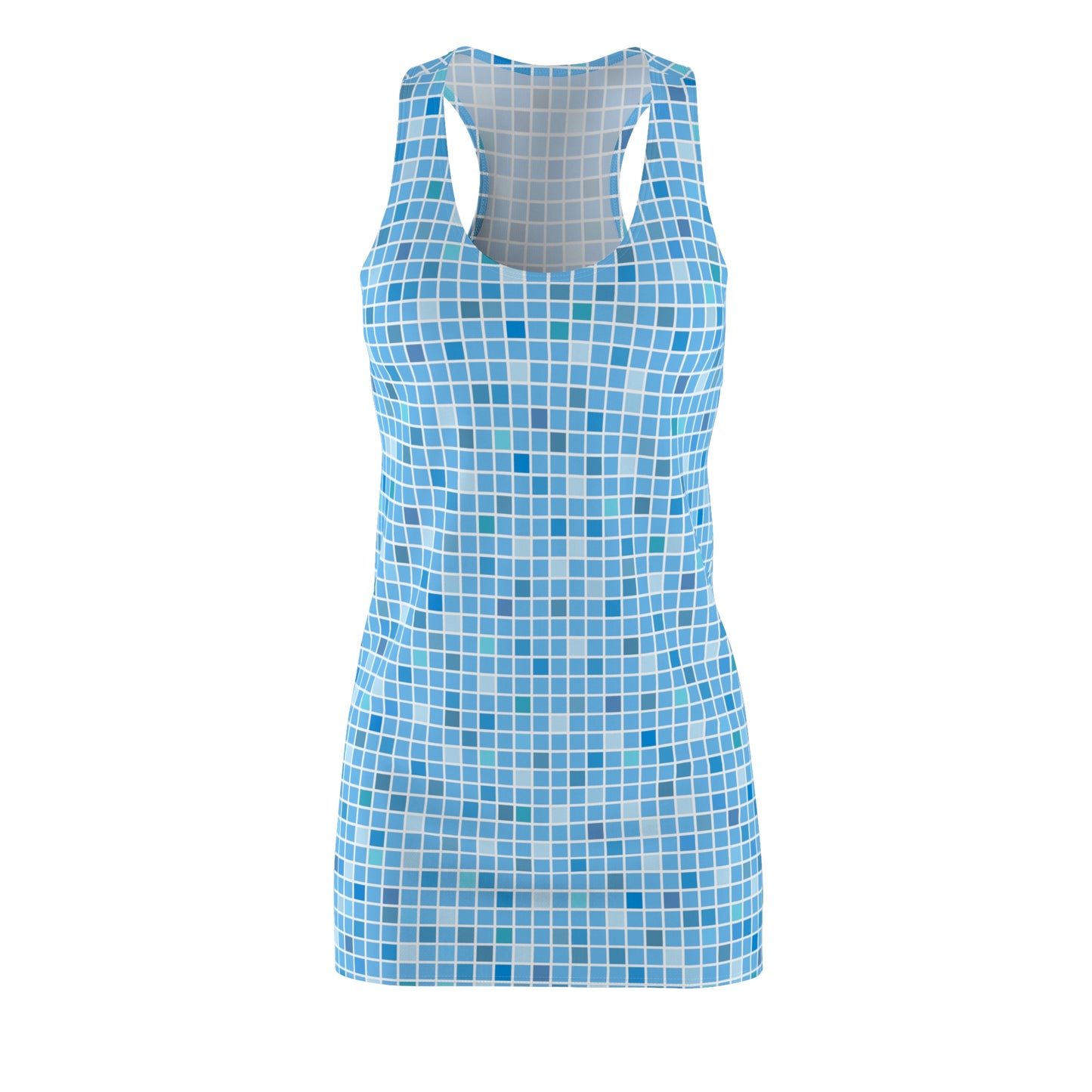 Blau Mosaik Racerback Kleid – Chic Sommerkleid