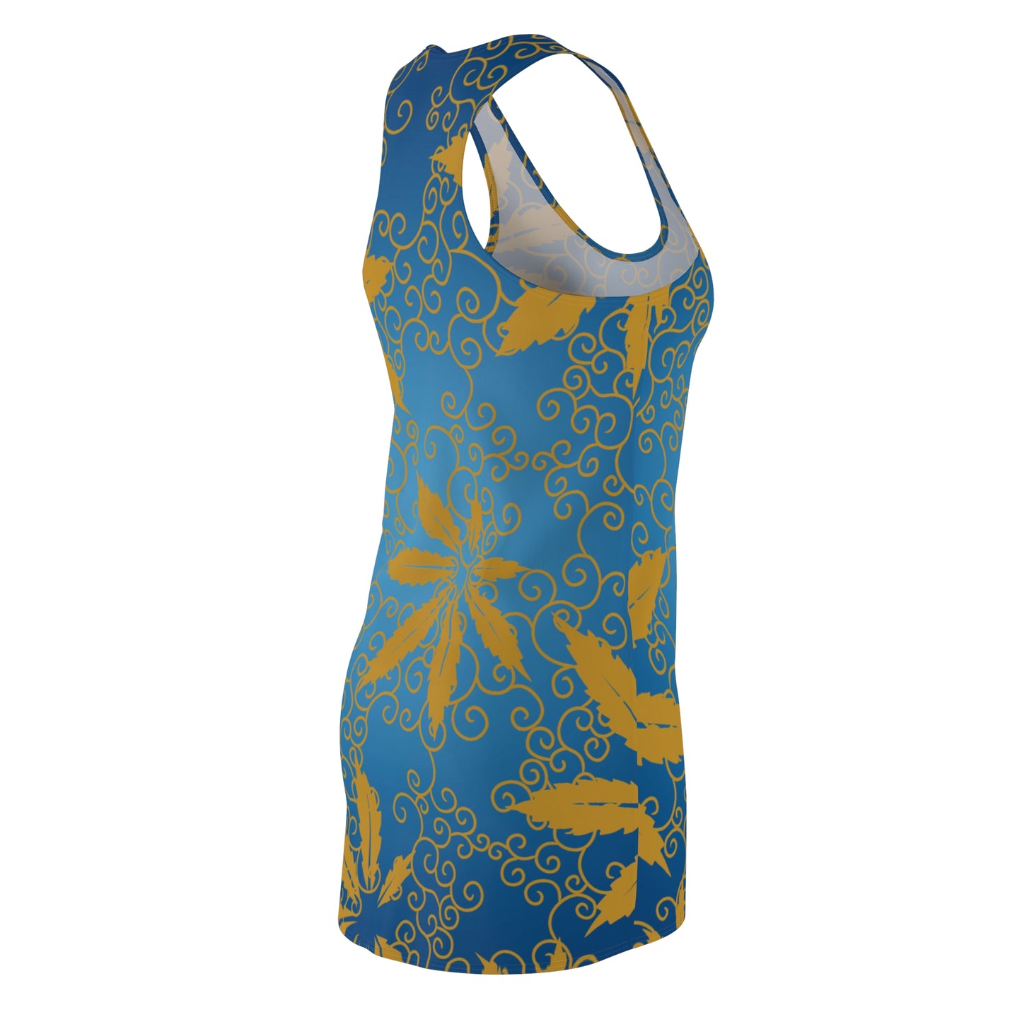 Sommerkleid Damen Racerback – Marihuana Print Party Outfit Freizeitkleid