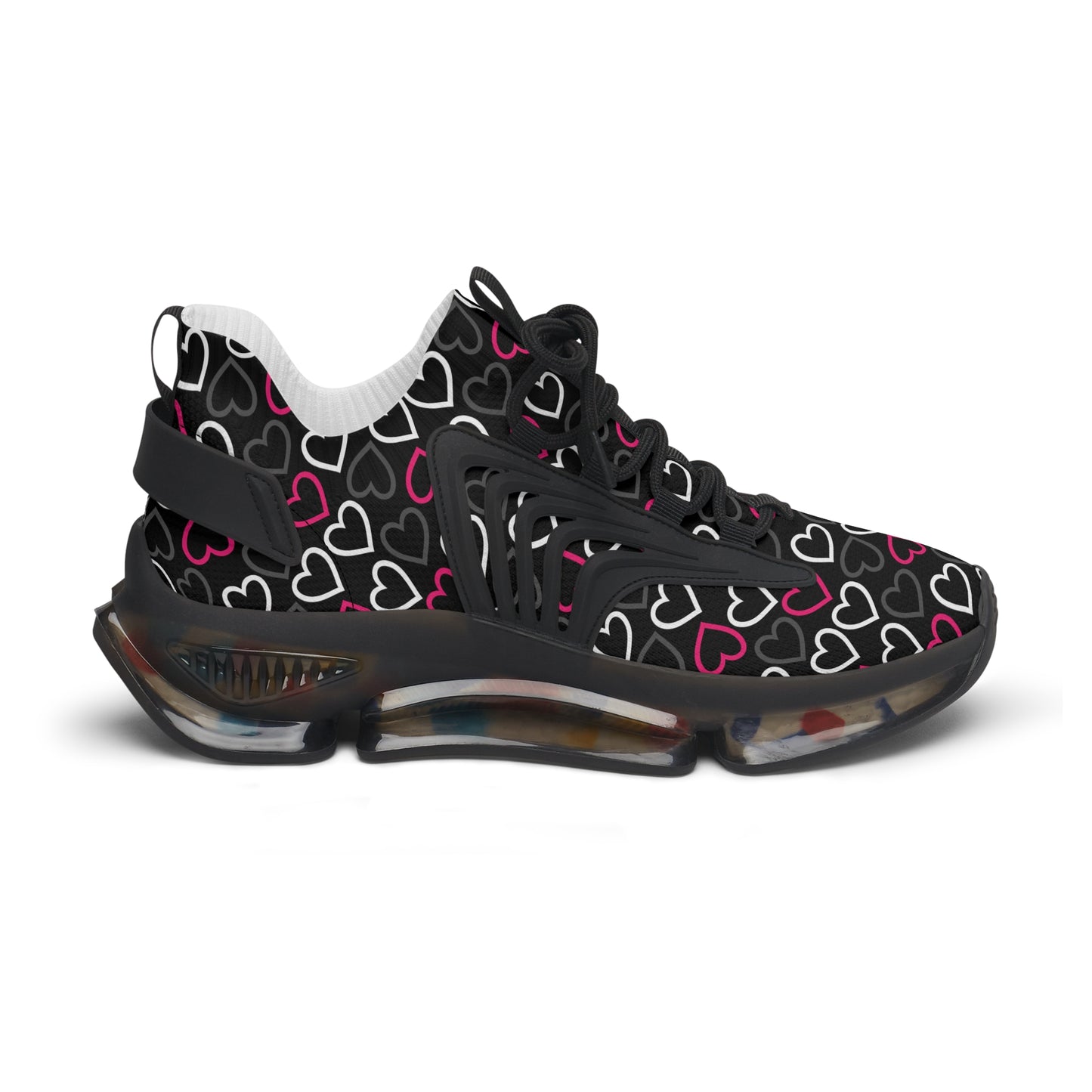 Damen Sneaker mit Herzmuster – Stylische Sportschuhe