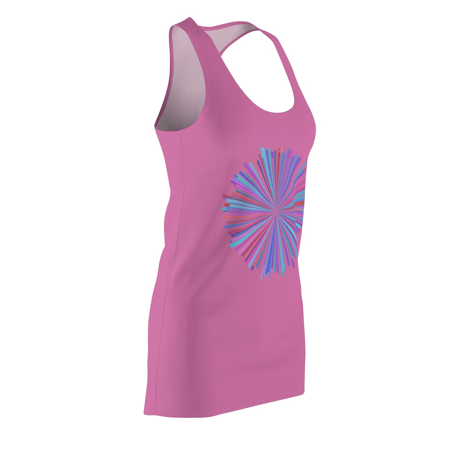 Racerback Kleid mit Aquarell-Muster – Rosa Sommerkleid, elegant & leicht