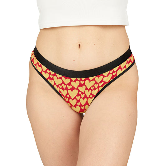 Damen Thong Unterwaesche Bequeme Atmungsaktive Slips mit Herzchen