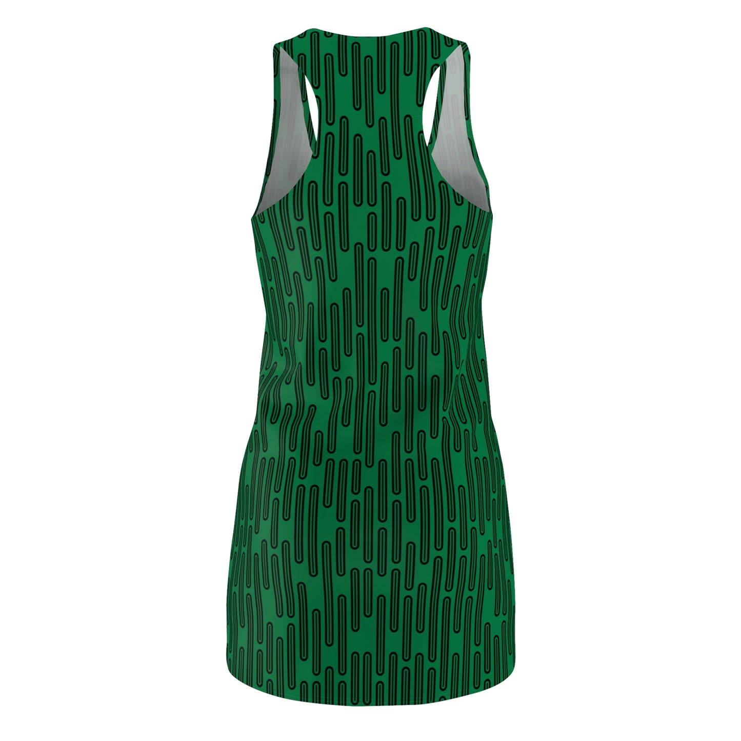 Vertikal Muster Racerback Kleid – Schwarz Grün Damenmode
