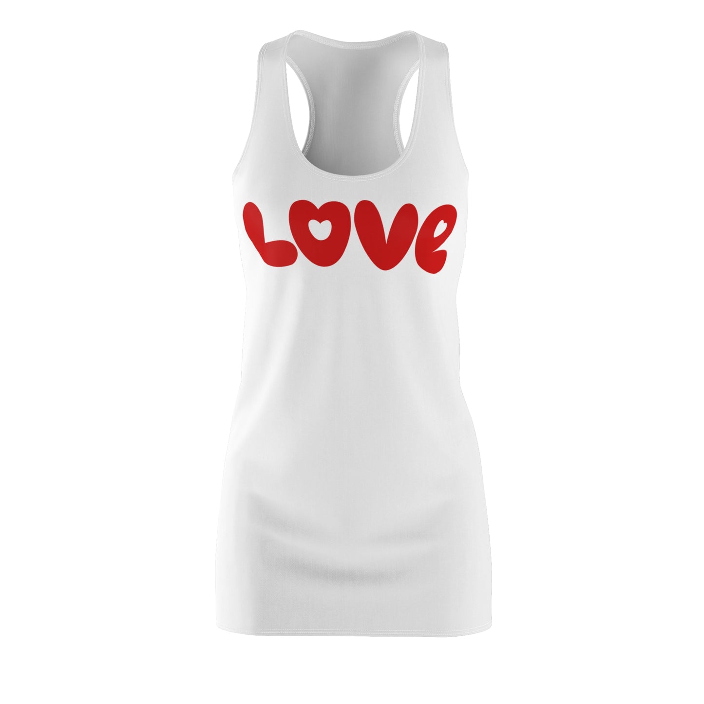 Love Racerback Kleid – Weiß Rot Schriftzug Kleid