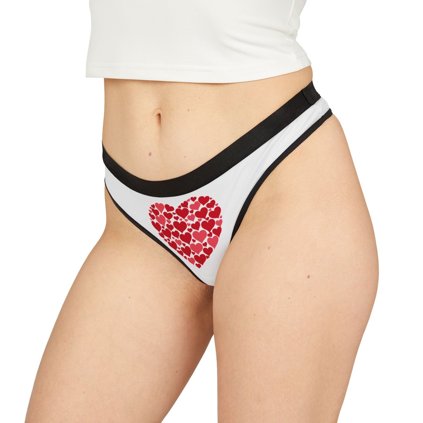 Damen Thong Unterwaesche Bequeme Atmungsaktive Slips mit Herzchen