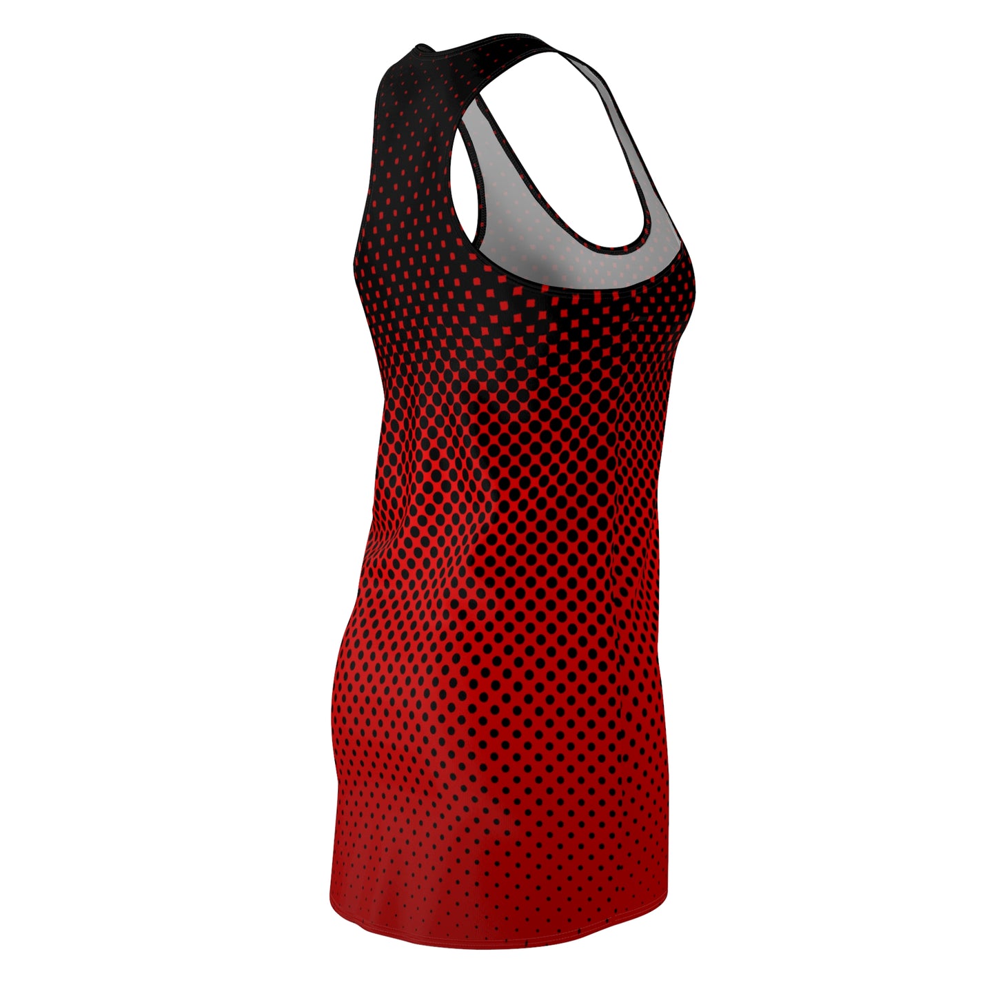 Racerback Damen Kleid Rot Modernes Muster Ärmellos Sommerlook