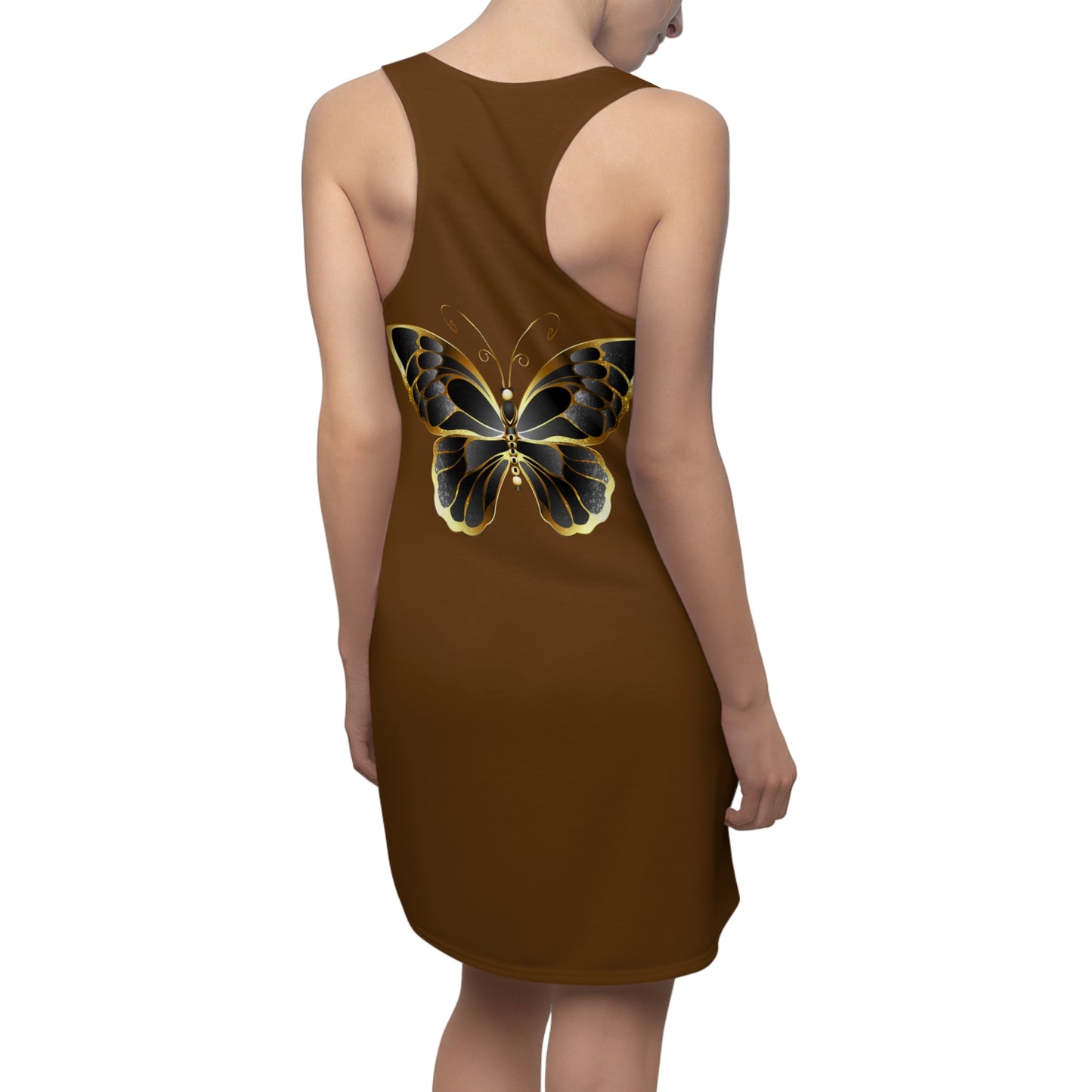 Braun Schmetterling Racerback Kleid Sommerkleid
