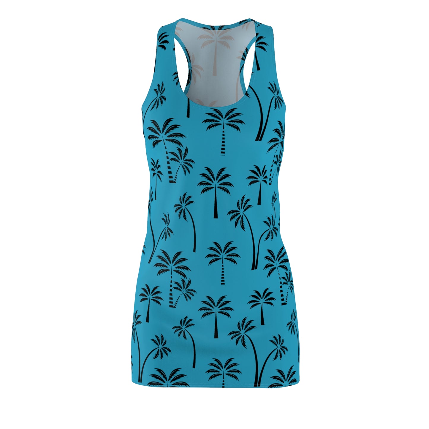 Türkis Palmen Racerback Kleid – Leichtes Sommerkleid
