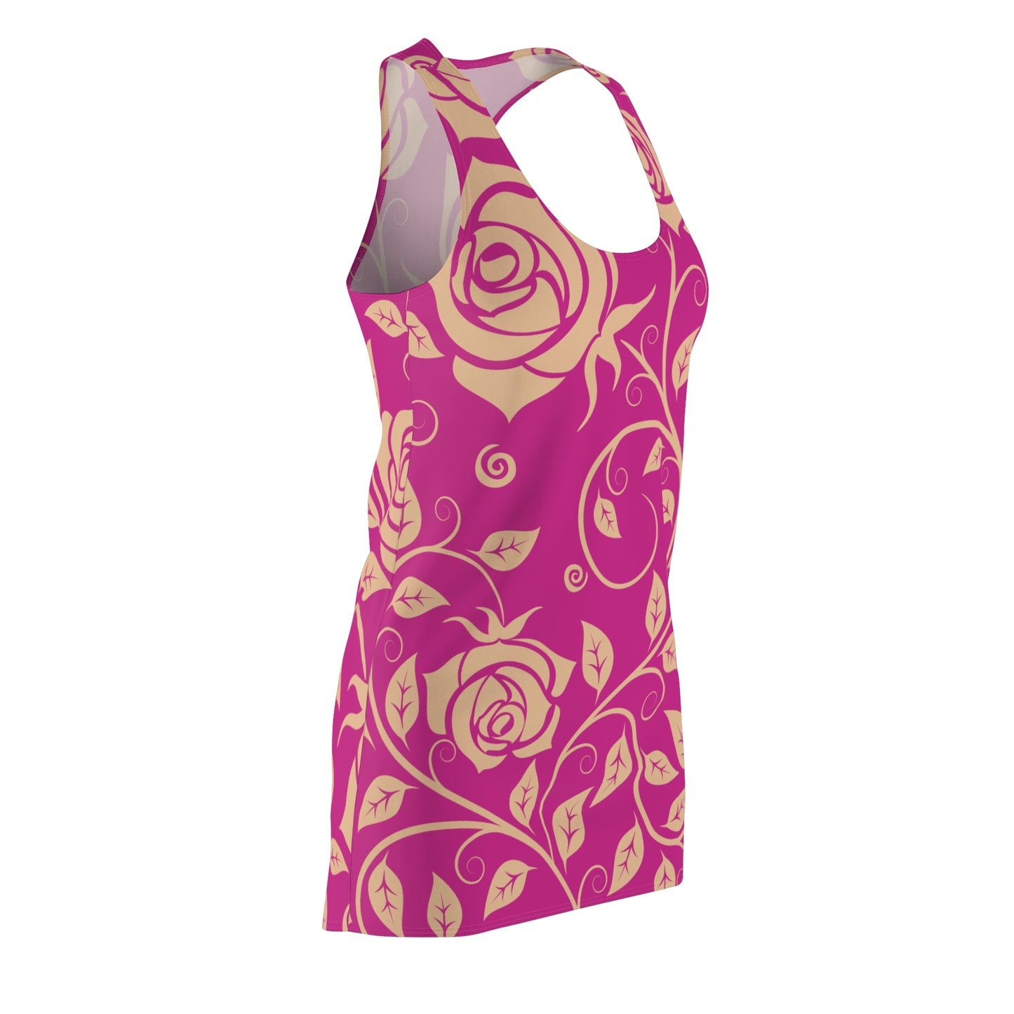 Floral Racerback Kleid Rose – Elegant in Beige & Pink