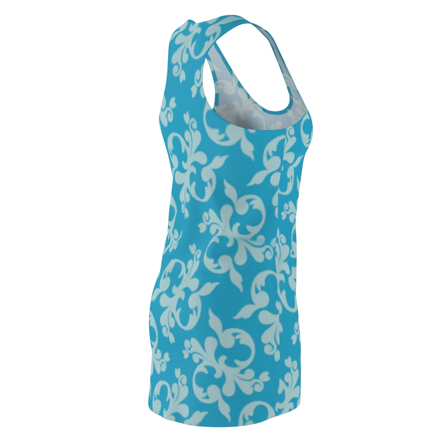 Türkis Floral Racerback Kleid – Sommer Damenmode