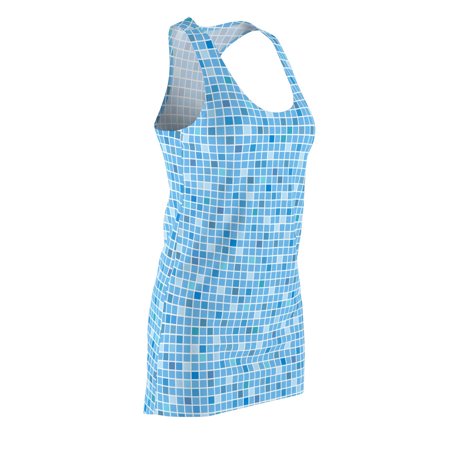 Blau Mosaik Racerback Kleid – Chic Sommerkleid