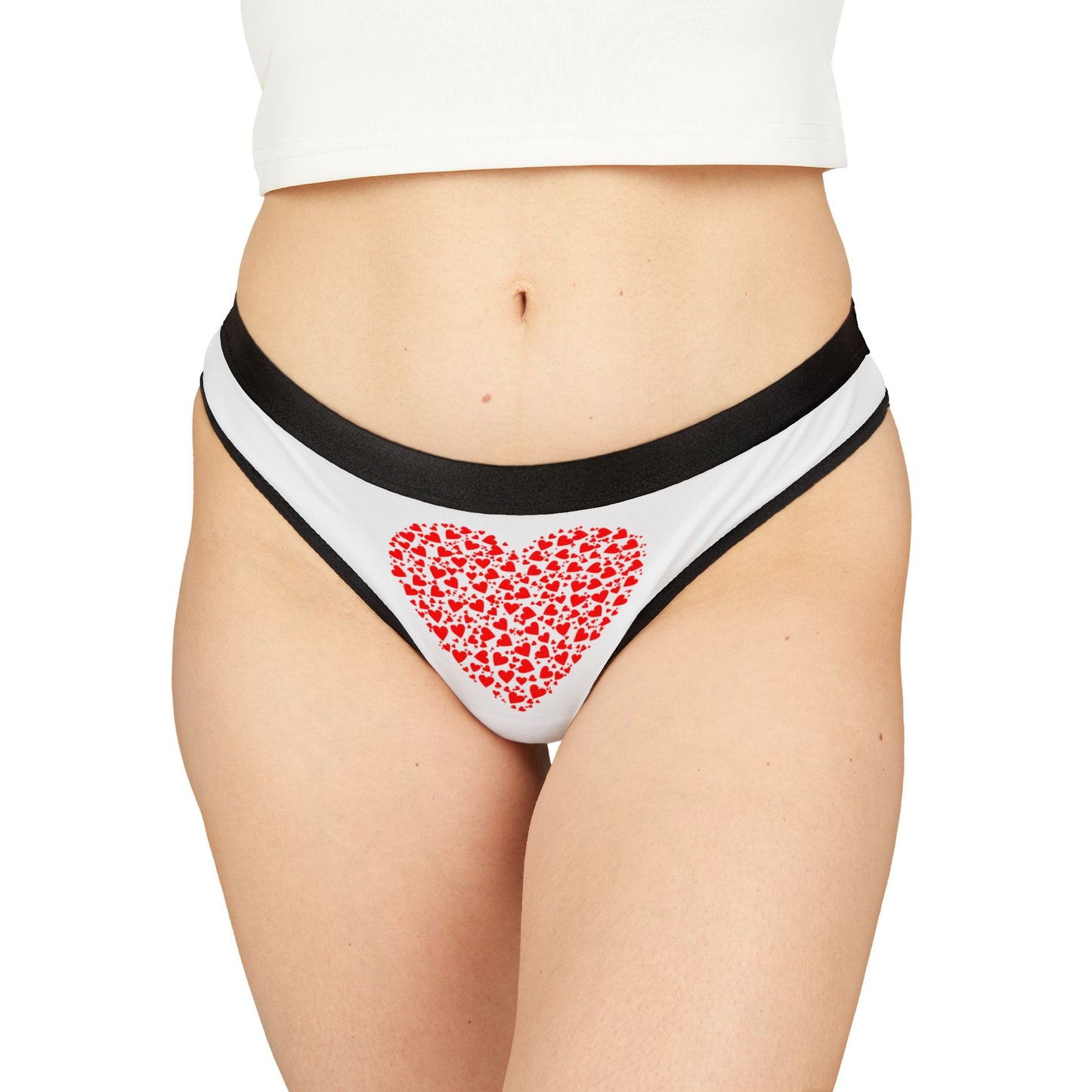 Damen Thong Unterwaesche Bequeme Atmungsaktive Slips mit Herzchen