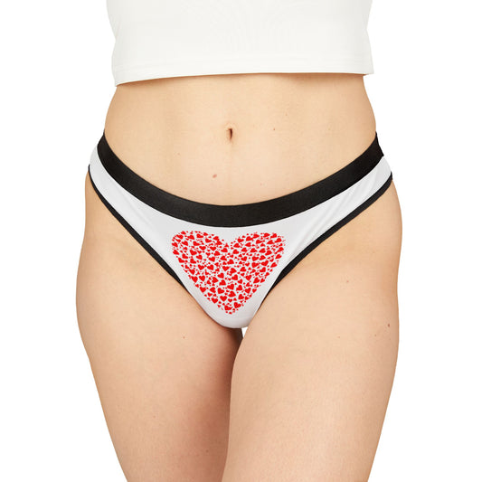 Damen Thong Unterwaesche Bequeme Atmungsaktive Slips mit Herzchen