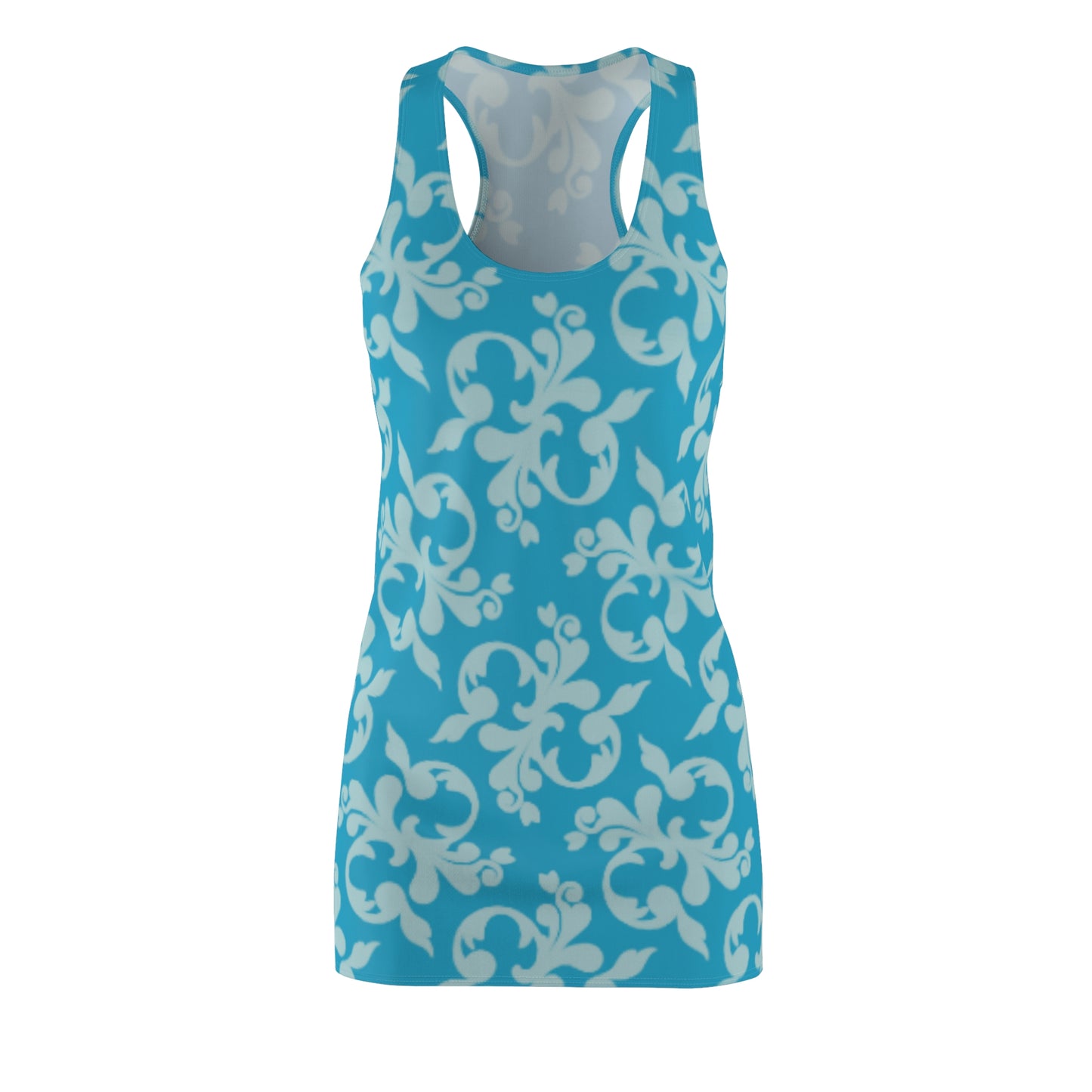 Türkis Floral Racerback Kleid – Sommer Damenmode