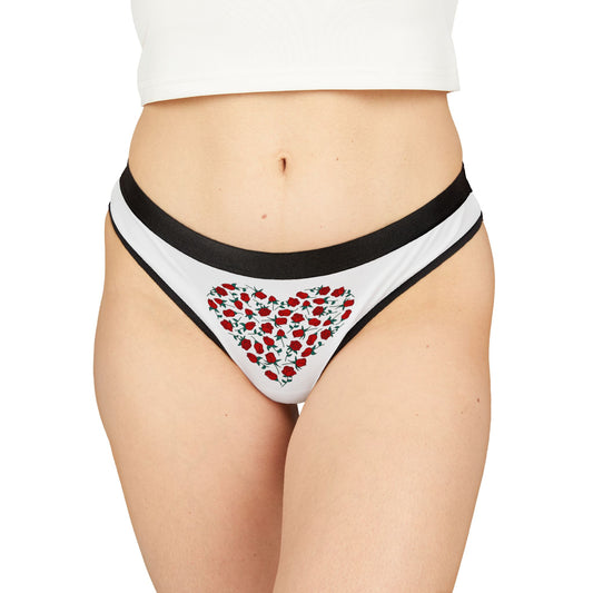 Damen Thong Unterwaesche Bequeme Atmungsaktive Slips mit Herz