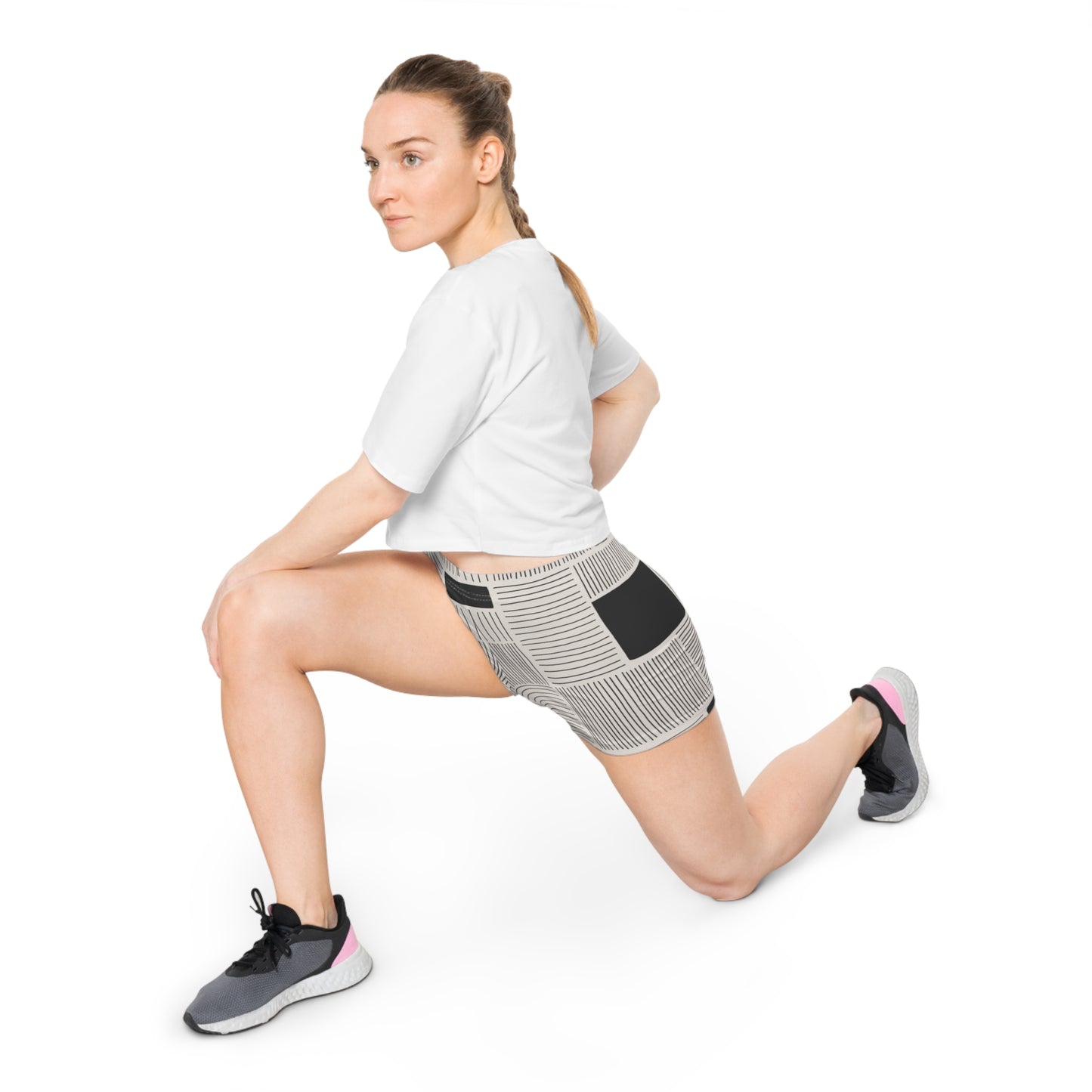 Damen Shorts Linienmuster Premium Activewear Sommermode