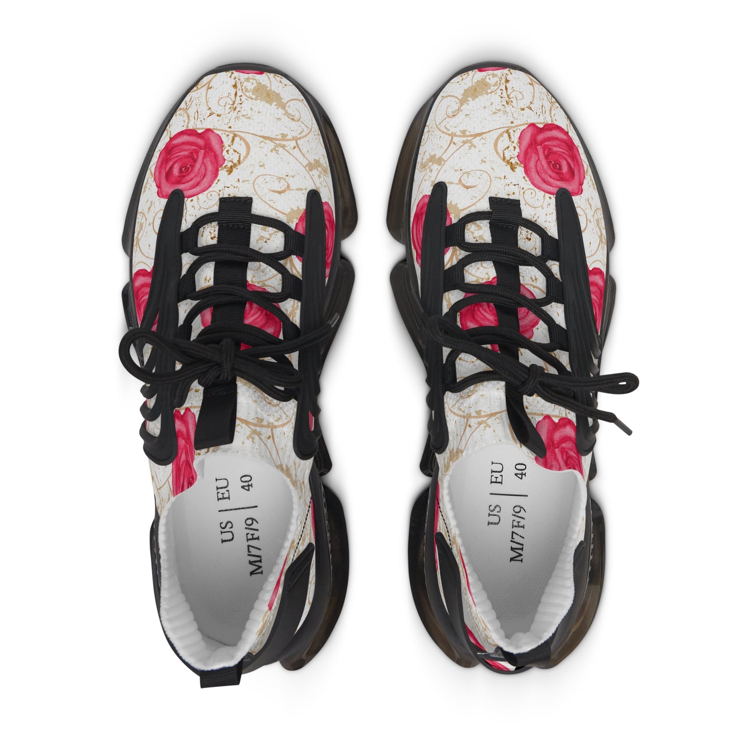 Damen Sneaker mit Rosenmuster – Stylische Sportschuhe