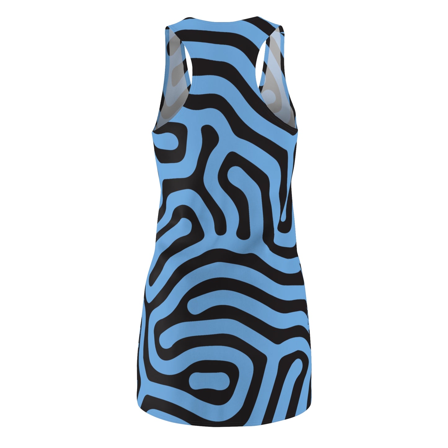 Abstrakt Racerback Kleid – Schwarz Blau Damenmode