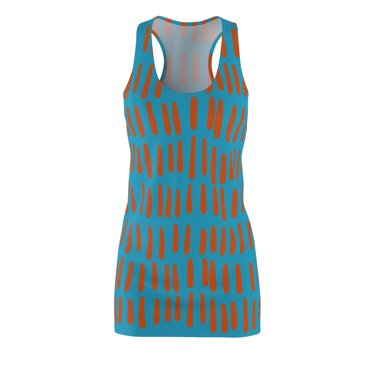 Türkis Orange Boho Racerback Kleid – Modernes Sommerkleid