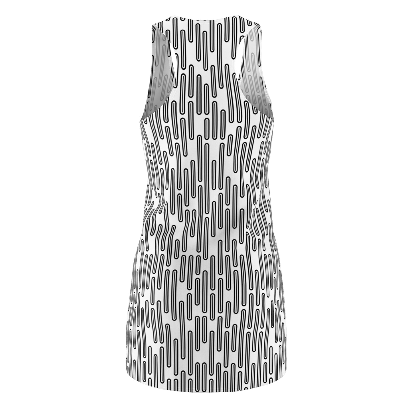 Vertikal Muster Racerback Kleid – Schwarz Weiß Damenmode