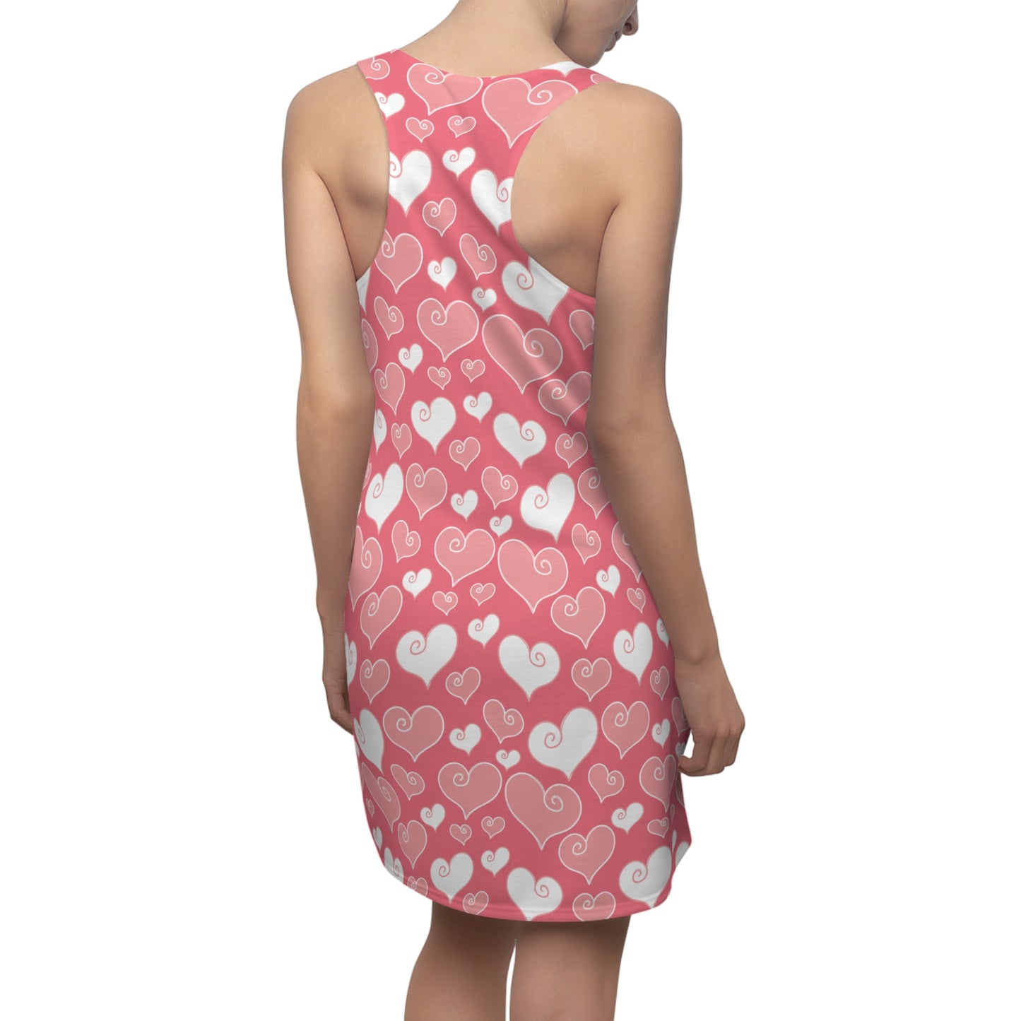 Rosa Herzchen Racerback Kleid – Süßes Sommerkleid