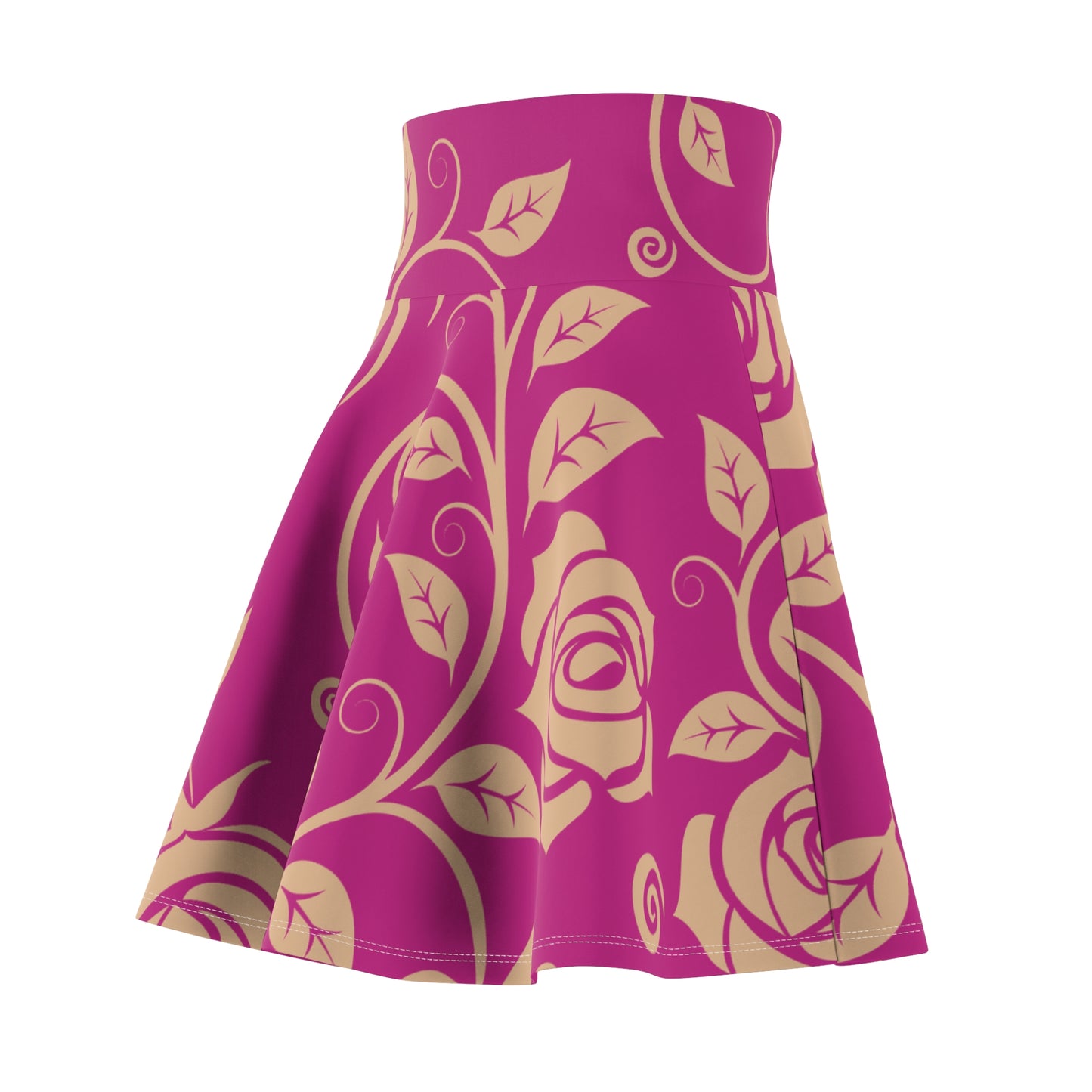 Pinker Damen Rock Floral Skater Elegant Frühling Sommer Casual