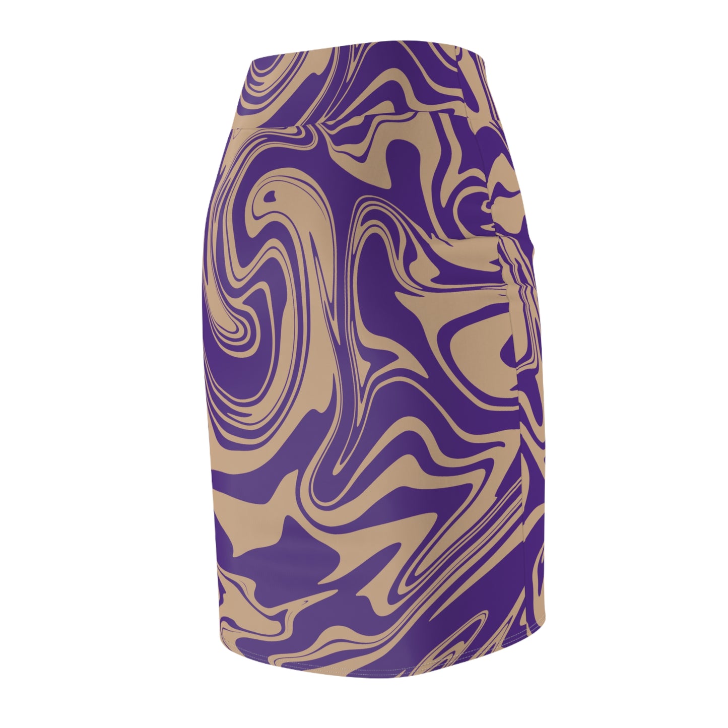 Damen Rock Marmor Print Bleistift Elegant Business Casual