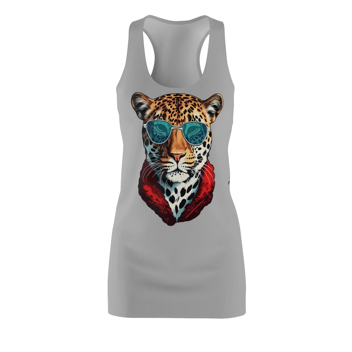 Graues Leopard Sonnenbrille Racerback Kleid – Cooles Sommerkleid