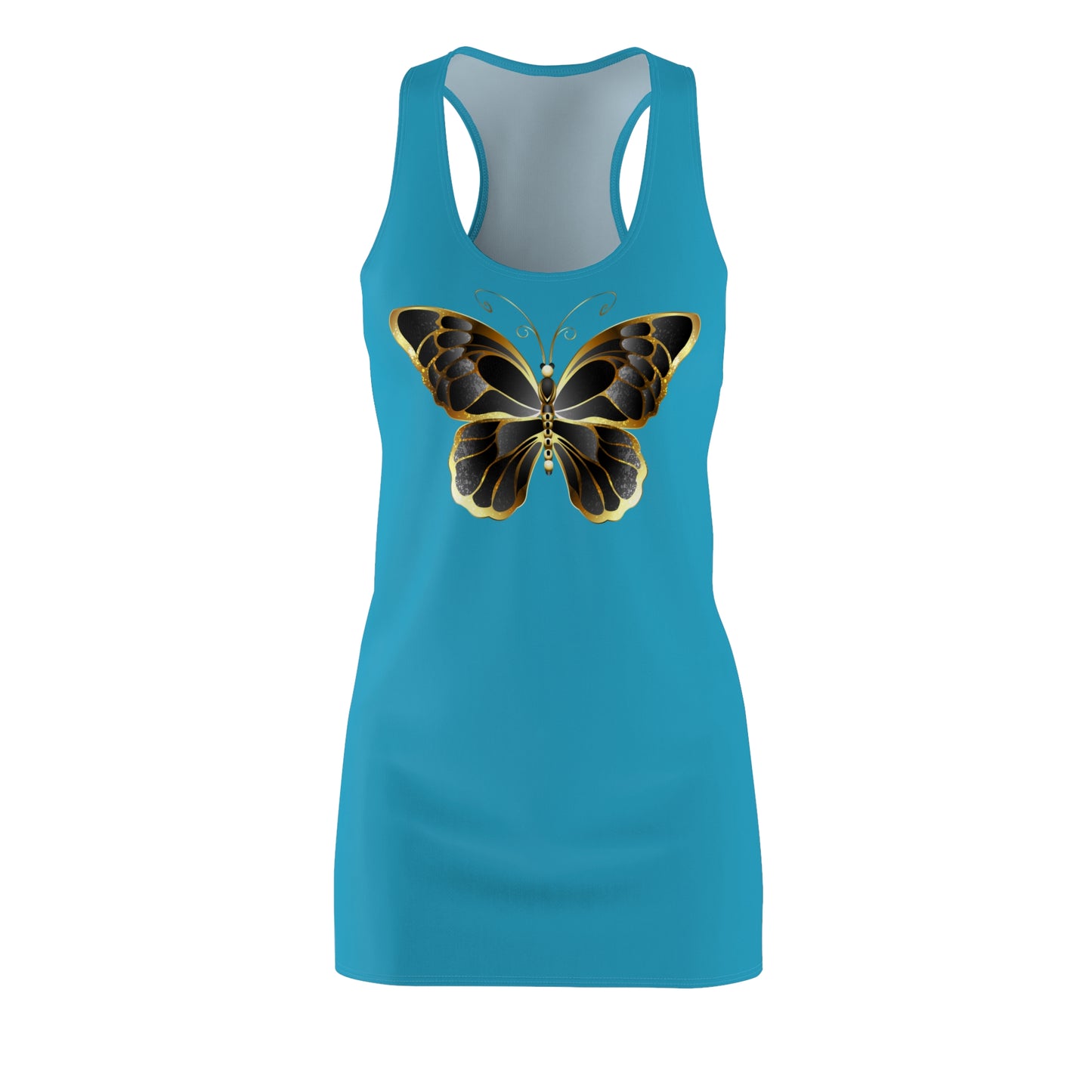 Türkis Schmetterling Racerback Kleid Sommerkleid