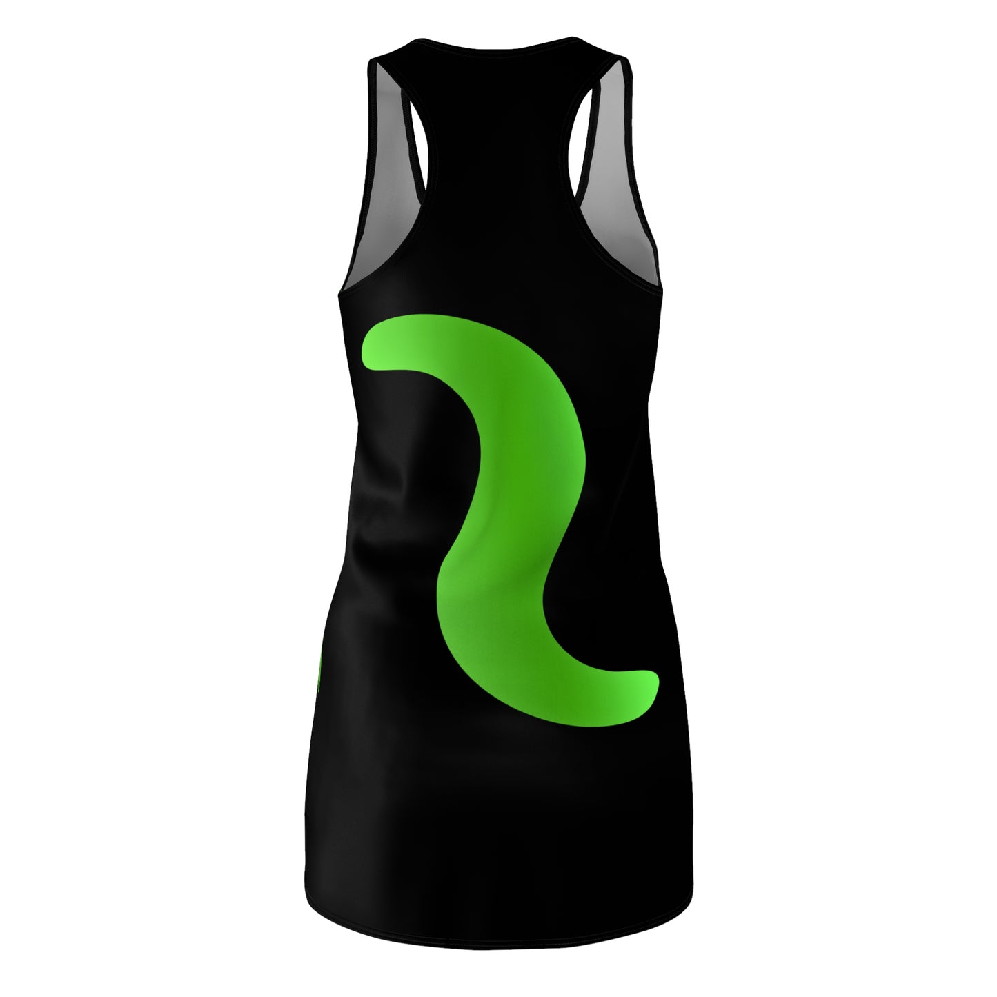 Schwarz Grün Abstrakt Racerback Kleid – Stylishes Sommerkleid