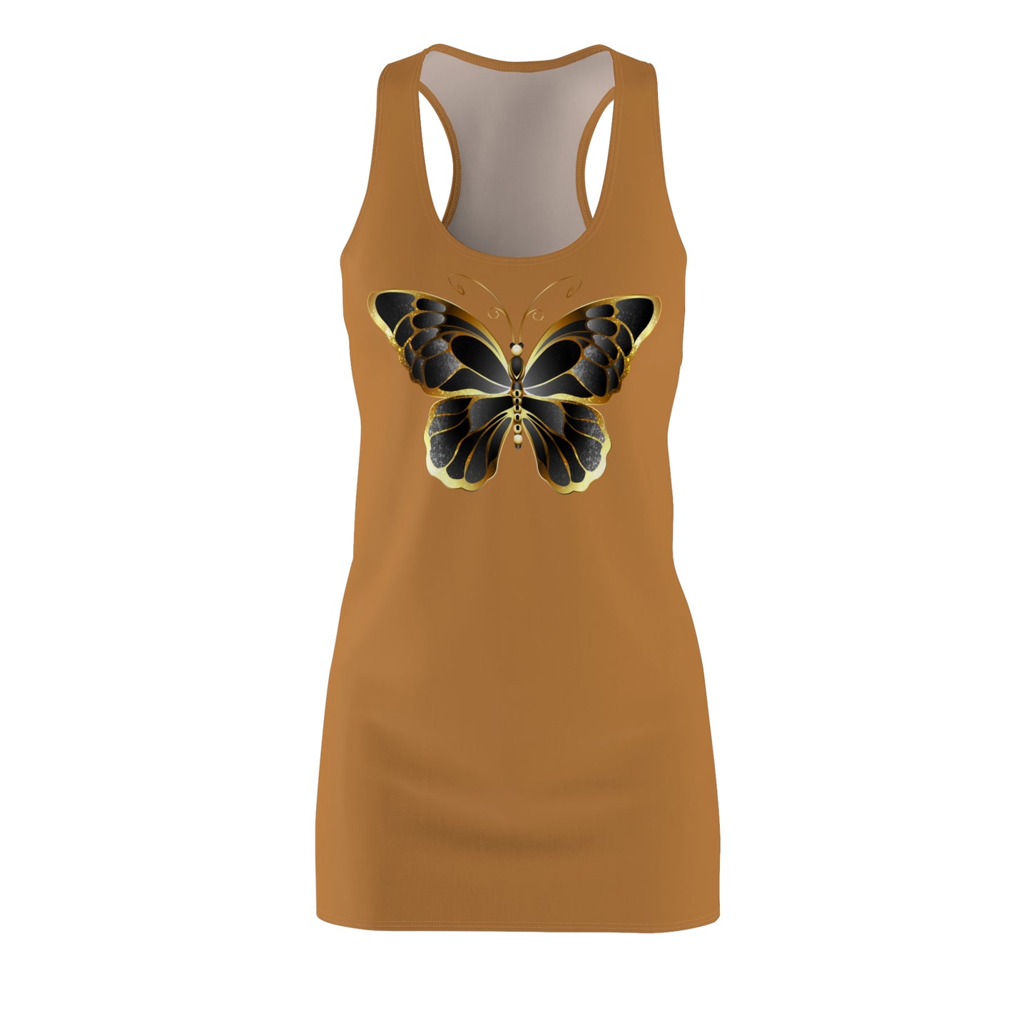 Hellbraun Schmetterling Racerback Kleid Sommerkleid