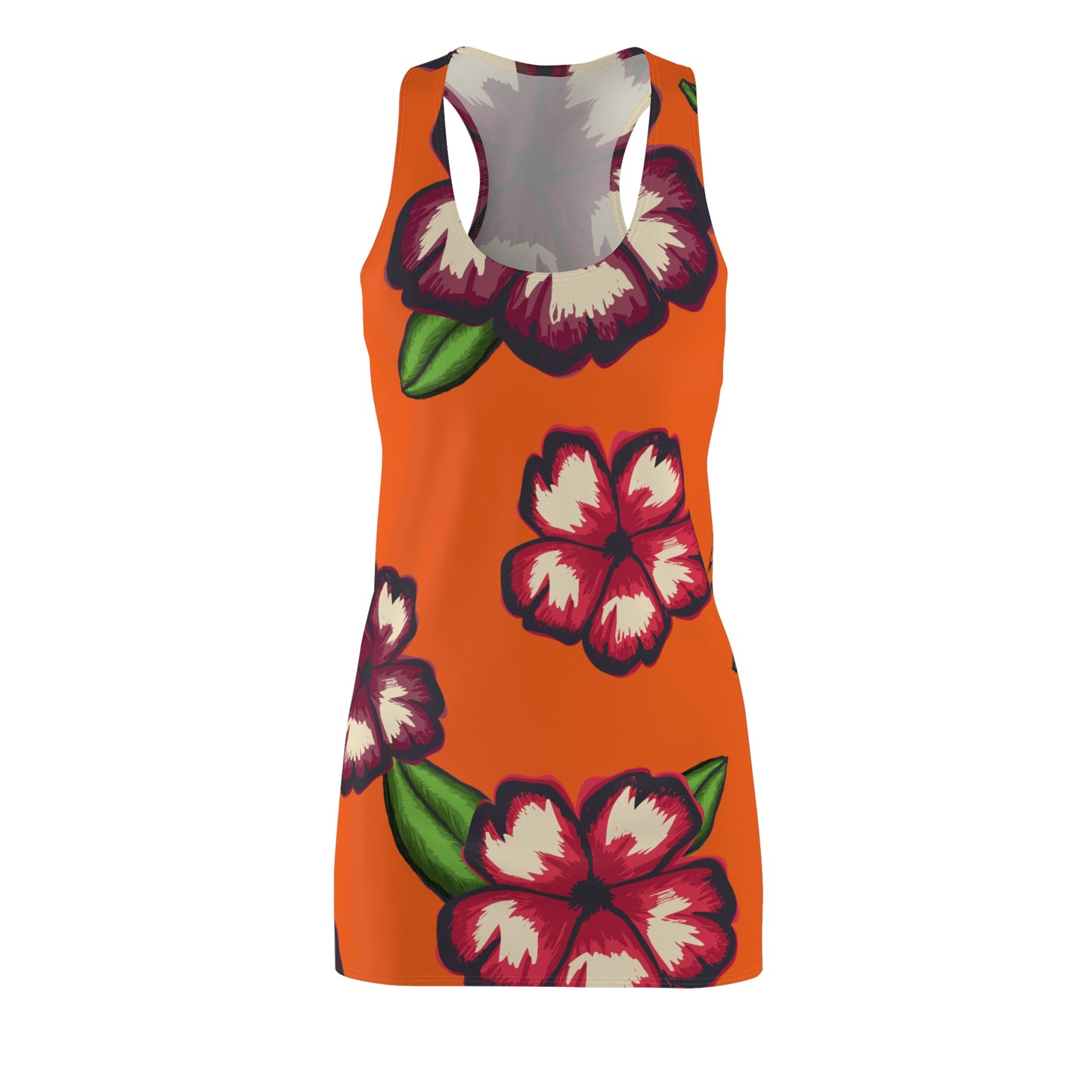 Oranges Hibiskus Racerback Kleid – Stylishes Sommerkleid