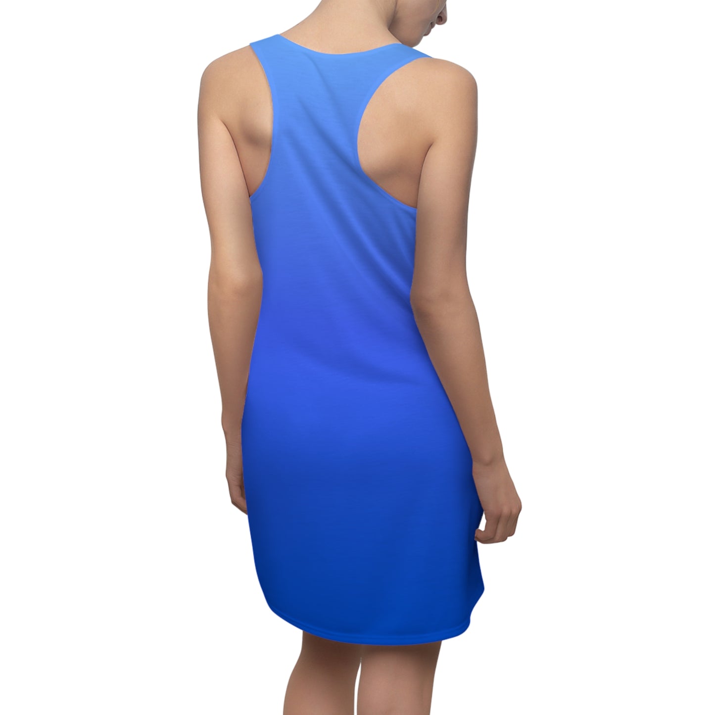 Racerback Kleid Blau Farbverlauf – Sommer Bodycon Look