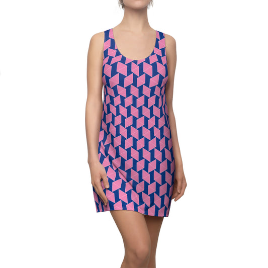 Pink Geometrie Racerback Kleid – Stylisches Sommerkleid
