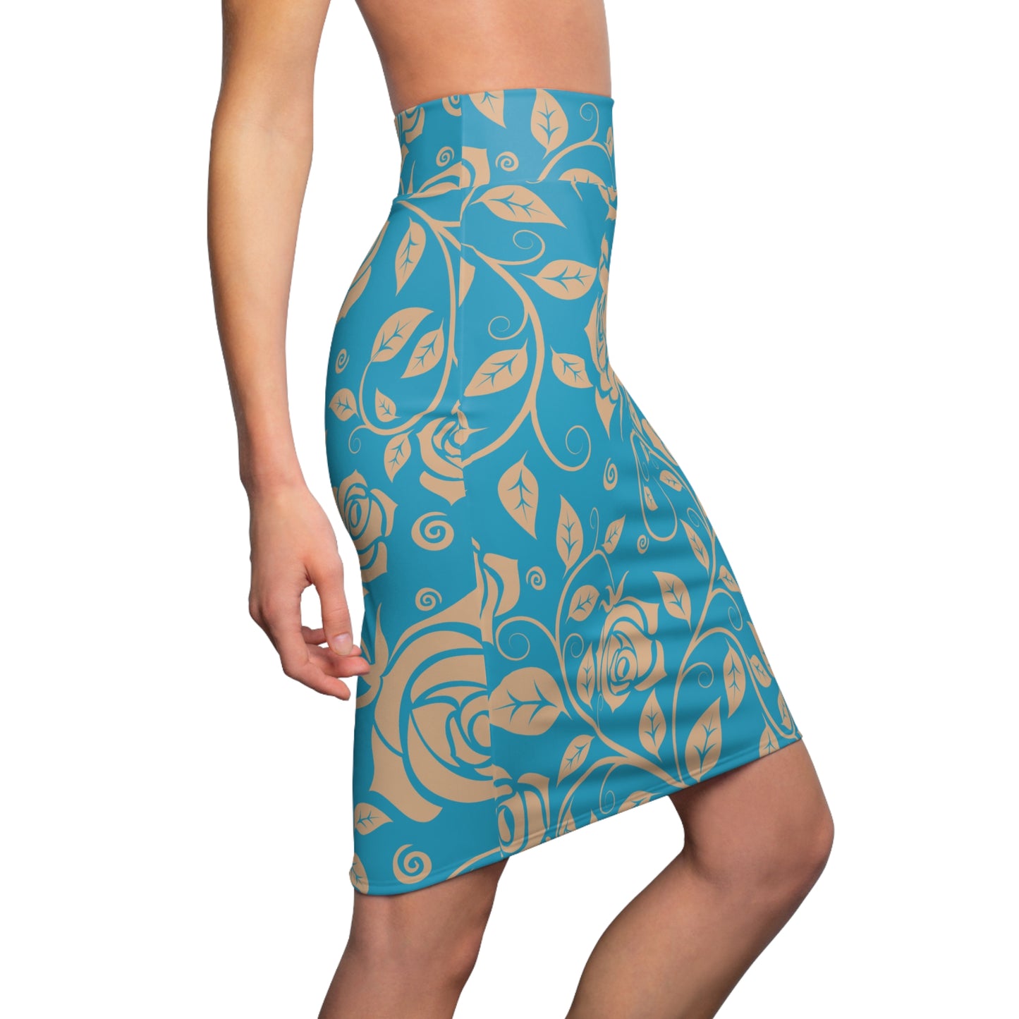 Damen Rock Floral Bleistift Elegant Business Event
