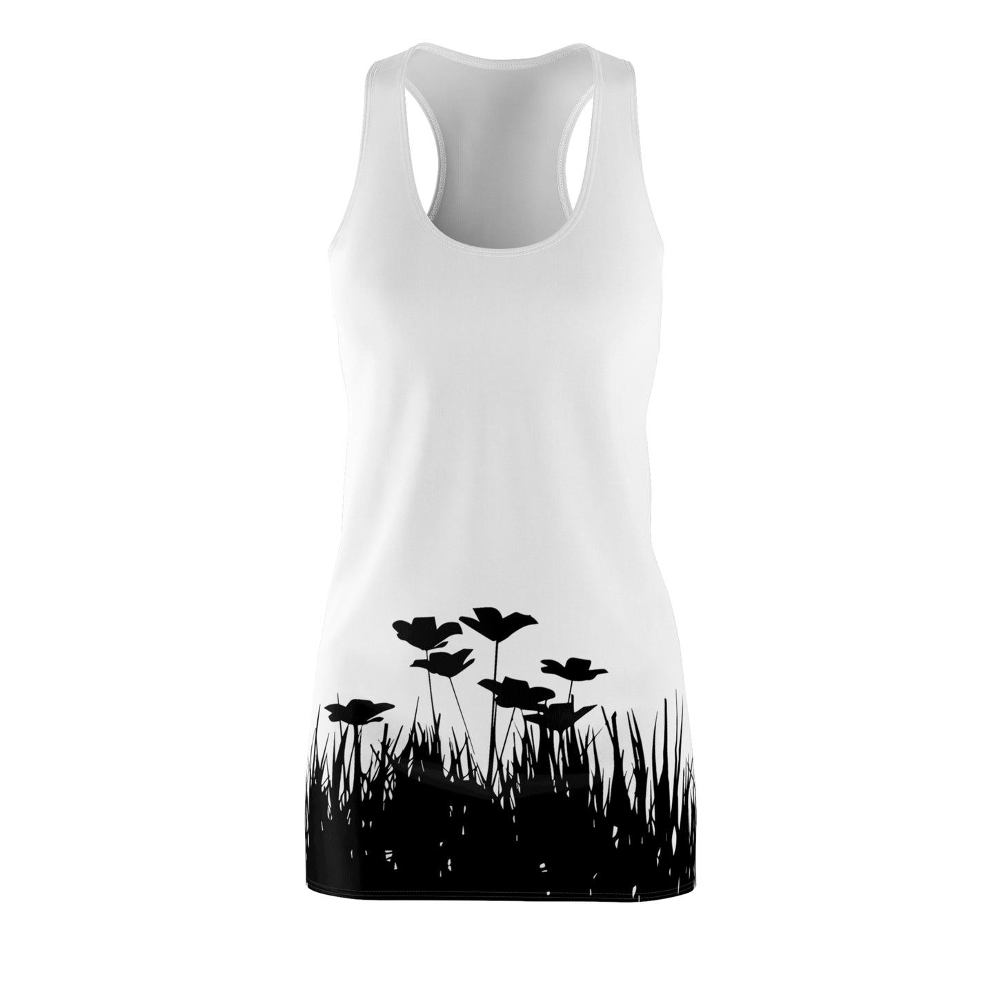 Racerback Damenkleid – Botanisches Sommerkleid, Ärmelloses Freizeitkleid