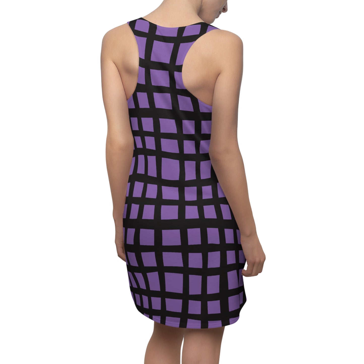 Lila Grid Racerback Kleid – Moderner Sommerlook