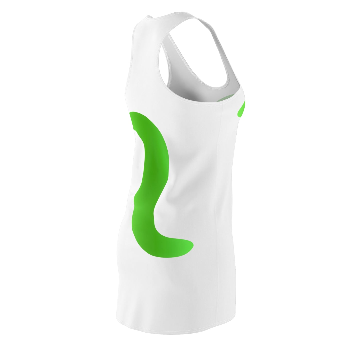 Weiß Grün Abstrakt Racerback Kleid – Stylishes Sommerkleid