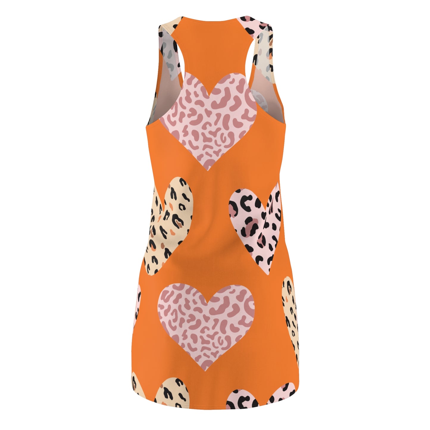 Crusta Herz Leopard Racerback Kleid – Weiß Pink Sommerkleid