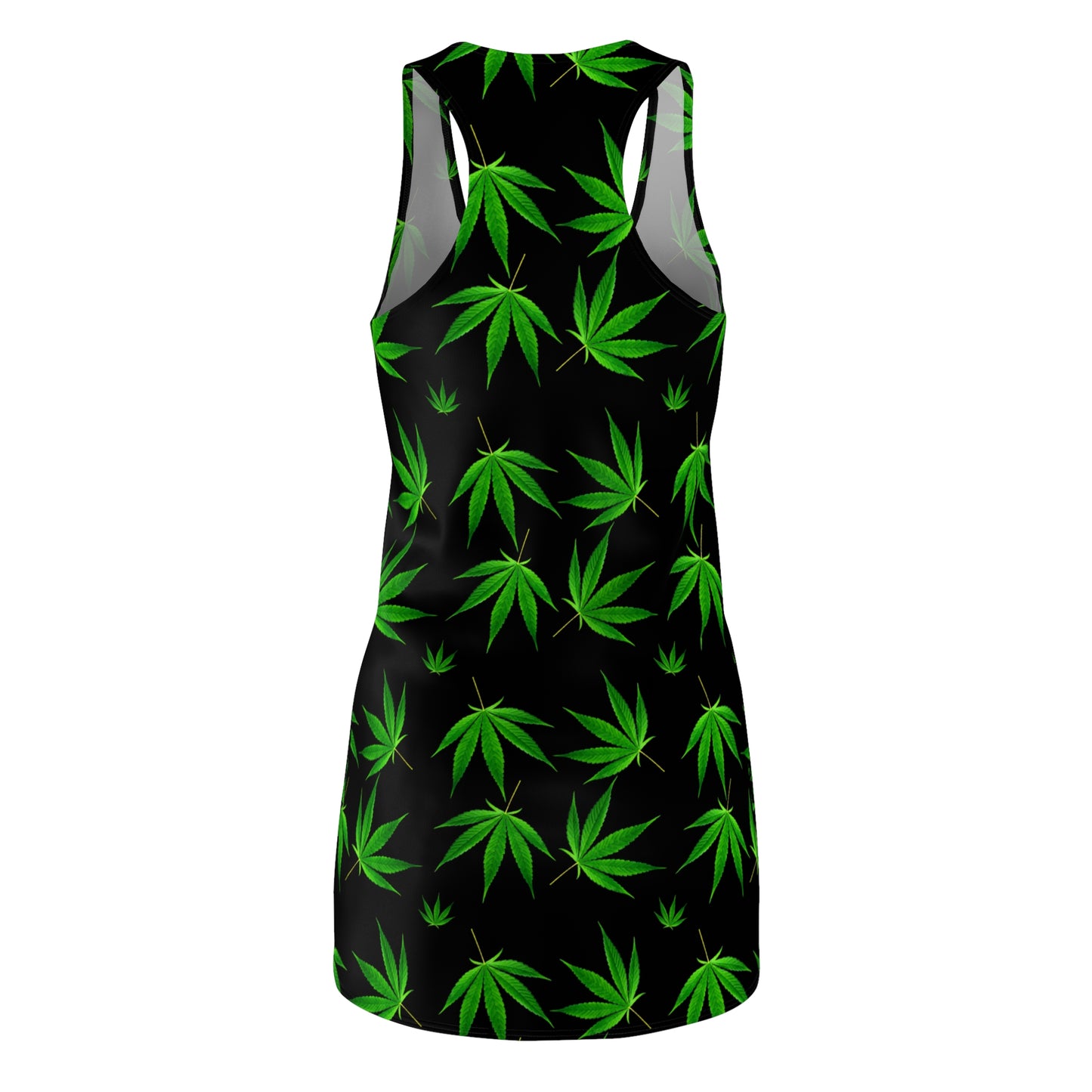 Damen Racerback Kleid mit Cannabis Blättern – Sommer Freizeitkleid
